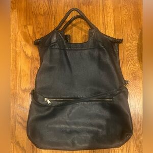 Anna Corinna Large Black Disco Convertible Shoulder Bag
